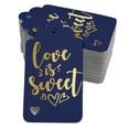 thumbnail image 1 of Inkdotpot 50 Pack Real Gold Foil Paper Tags Love Is Sweet Wedding Favor Hang Tag, 1 of 6