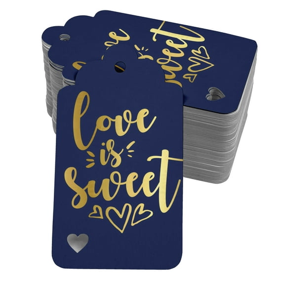 Inkdotpot 50 Pack Real Gold Foil Paper Tags Love Is Sweet Wedding Favor Hang Tag