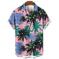 thumbnail image 3 of QUINDOS Short Sleeve Mens Hawaiian Shirt Summer Button Down Casual Shirts Loose Tropical Print Vacation Beach Shirts, 3 of 3