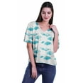 thumbnail image 2 of Moomaya Printed Casual Top For Womens V-Neck Summer Top Short Sleeve Blouse T-shirt, 2 of 6