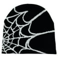 thumbnail image 1 of Tuque d'Hiver Imprimé Toile d'Araignée Tricotée Unisexe Bonnet Fête d'Halloween Casquette Haute Élasticité Anti-Rétrécissement Couleur Contrastante Extérieur Résistant au Froid Tuque de Cyclisme, 1 of 9