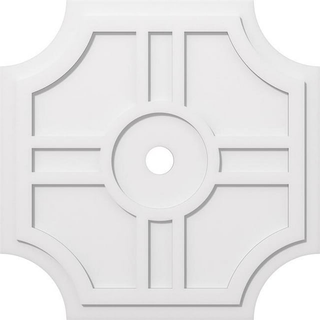 Ekena Millwork CMP34HS-03000 34 in. OD x 3 in. ID Square Haus Architectural Grade PVC Contemporary Ceiling Medallion