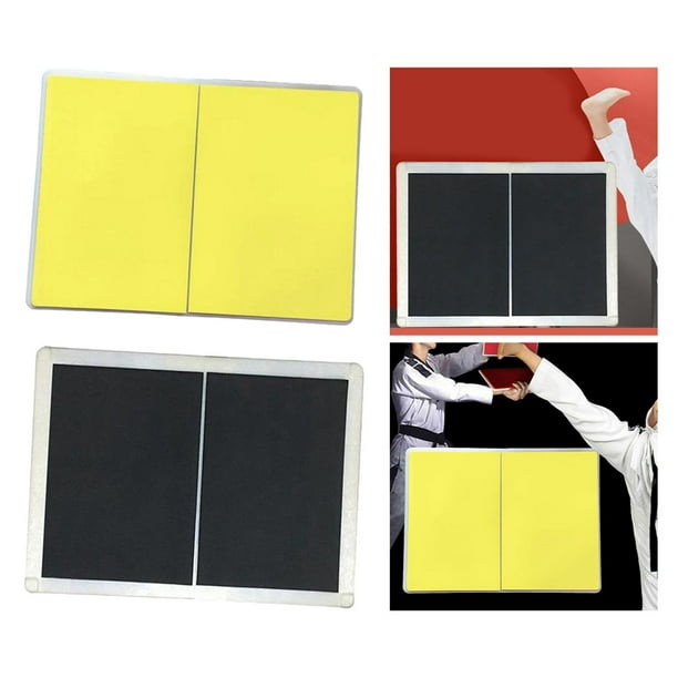 Tablas para romper Karate de 2 piezas para niños y adultos, tablas rompibles para practicar amarillo y negro Cola tableros de ruptura de artes marciales