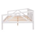 thumbnail image 7 of JINS&VICO Full Daybed Full Size Daybed Frame Solid Wood Daybed Wooden Daybed Frame Wood Slats Support No Box Spring Needed Bedroom Living Room Furniture, White, 7 of 7