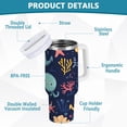 thumbnail image 2 of Yayeee 30oz Stainless Steel Tumbler with Straw and Handle Double-Wall Insulated Travel Water Bottle, Red Jellyfish, 2 of 8
