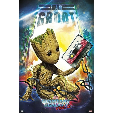 Guardians Of The Galaxy Vol 2 Movie Poster Print I Am Groot Baby Groot With Mixtape Vol 2 Size 24 X 36 Poster Poster Strip Set