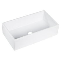 Kosula Glossy White Ceramic Rectangular 36" L x 19.8" W Farmhouse Sink