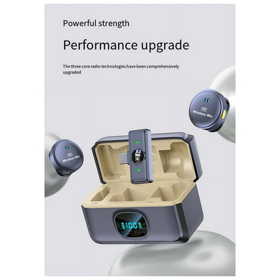 Wireless Lavalier Microphone Noise Cancellation Audio Video Recording Microphone for Smartphone Live