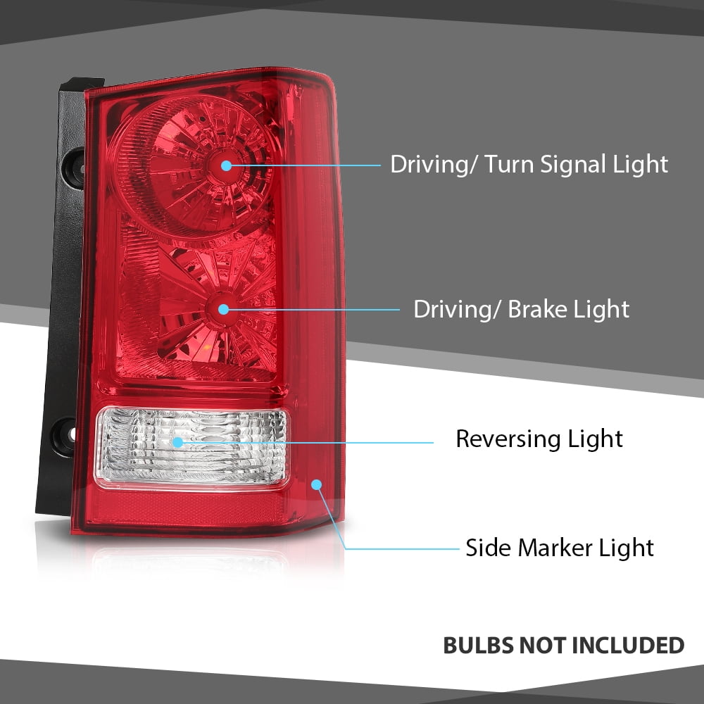 CROSSDESIGN Right Rear Tail Light Assembly Passenger Side Fit For 2009-2015 Honda Pilot