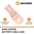 thumbnail image 3 of SELTERM 3/0 AWG 5/16" Ring Battery Cable End Terminal Lugs Bare Copper 5ea, 3 of 3