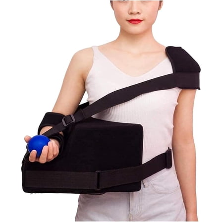 Portable Shoulder Abduction Sling Stabilizing Support with Pillow Adjustable Arm Slings Shoulder Immobilizer Elbow Braces, Leftarm