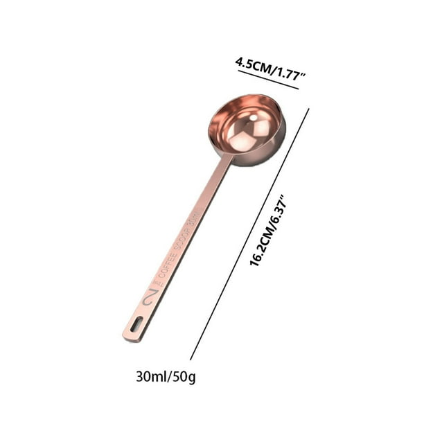 Cucharas de Medición de Acero Inoxidable 15/30Ml Mango Largo 304 Cuchara de Condimento de Café, Herramienta de Cocina de Cuchara de Leche en Polvo Graduada para Té de Cacao de Proteína