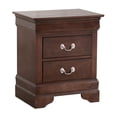 thumbnail image 2 of Nmkwnr 2 Drawer Wood Beside Table Nightstand with Handle, Dark Brown, 2 of 4