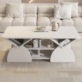thumbnail image 4 of Modern Rectangular Coffee Table with Storage Shelves - White Engineered Wood, 4 of 10