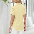 thumbnail image 5 of Hearthz Summer Short Sleeve Polo Shirts for Women 3 Buttons Collared Uniform Tops for Women UPF 50+ Sun Protection Golf Polos Collared Shirt Beige S, 5 of 5
