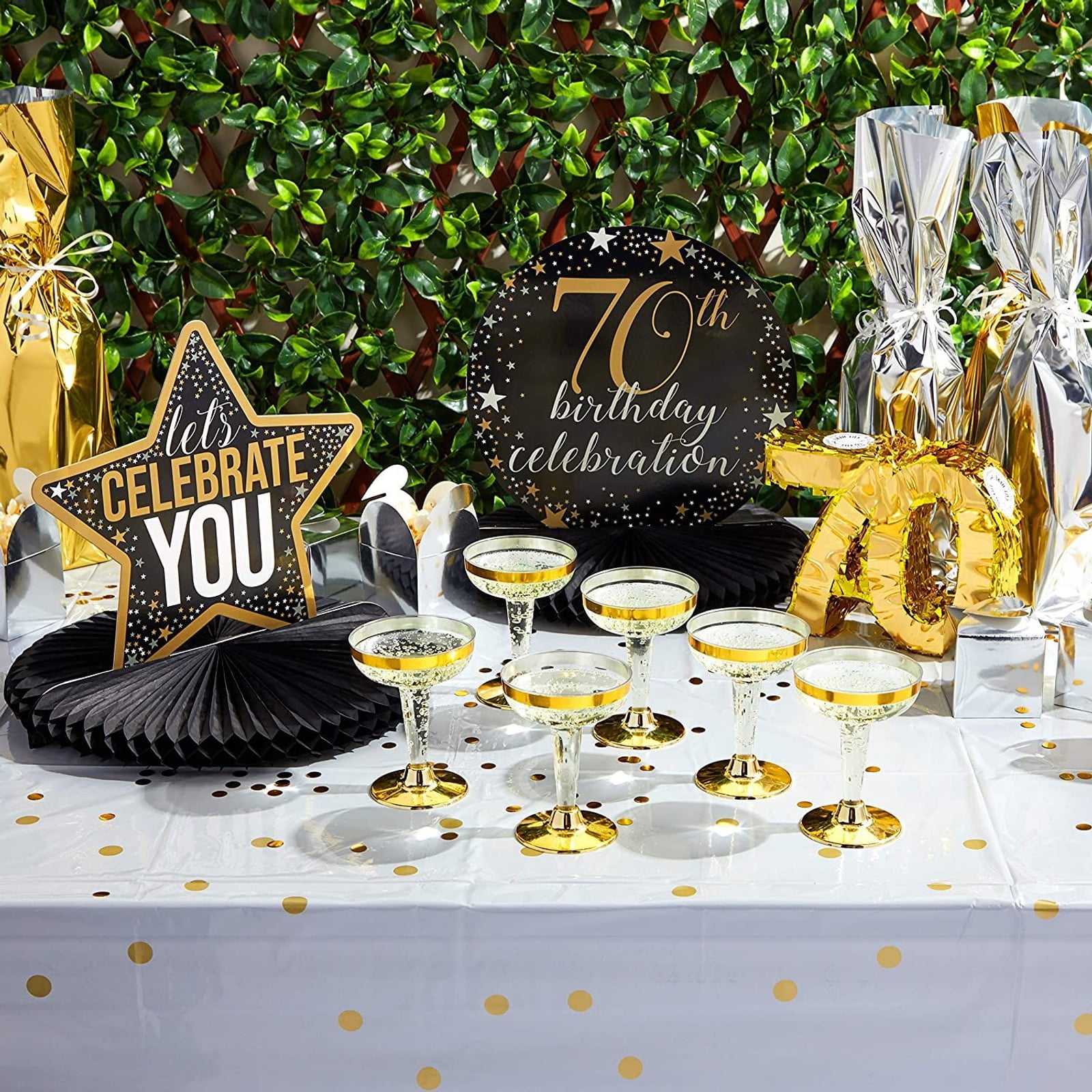 Mini Number 70 Pinata For 70th Birthday Anniversary Party Decorations Gold 7 5 X 6 X 2 In Walmart Com
