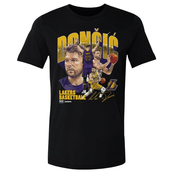 Men's 500 Level Luka Don-i- Black Los Angeles Lakers Collage T-Shirt