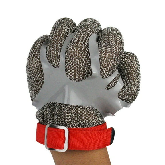 Plastic Belt Stainless Steel Mesh Glove Cut Resistant Chain Mail Protective Anti-cutting Glove