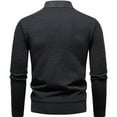 thumbnail image 4 of Men's Color Block Two In One Shirt Long Sleeve Quarter Button Lapel Collar Solid Pullover Top Dark Gray 3XL, 4 of 4