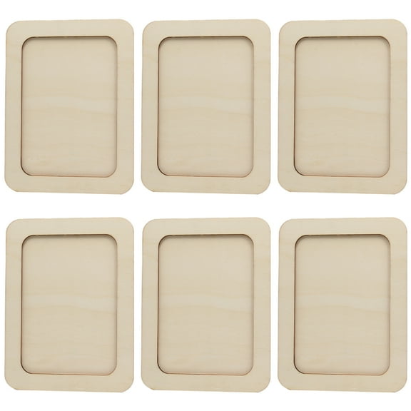 Children Photo Frame 6 Pcs Wood Picture Decorative Rectangle Ornament Frames Wooden
