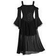 thumbnail image 1 of Womens Halloween Costumes 2024 Cosplay Gothic Dresses New Gothic Prom Dress For Women Halloween Cocktail Party Dresses Retro Cold Shoulder Butterfly Sleeve Ball Gown, 1 of 4