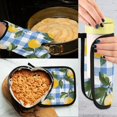 thumbnail image 5 of Yayeee Oven Mitts and Pot Holder Set of 2 Heat Resistant Kitchen Gloves Baking Hot Pad, Light Blue Plaid, 5 of 5