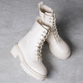 thumbnail image 3 of BURUDANI Women's Chunky Sole Lace-Up Combat Boots, 3 of 5