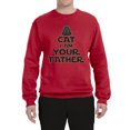 thumbnail image 3 of Cat I Am Your Father Cat Lover Unisex Crewneck Graphic Sweatshirt, Red, X-Large, 3 of 5