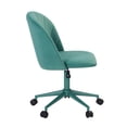thumbnail image 3 of Linon Adalynn Chaise de Bureau Roulante en Aqua, 3 of 14