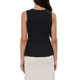thumbnail image 3 of Button Down Vest Tops Summer Business Casual Sleeveless V Neck Suit Vests Waistcoat L Black, 3 of 6