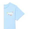 thumbnail image 7 of Wonder Nation Girls Vibes & Flowers Graphic Tee with Short Sleeves, Sizes 4-18, 7 of 7