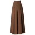 thumbnail image 4 of HAPIMO Women's Wide Leg Capri Pants Summer Discount Solid Breathable Sale Leisure Loose High Elastic Waist Fashion Trousers for Girls Brown XXXXL, 4 of 4