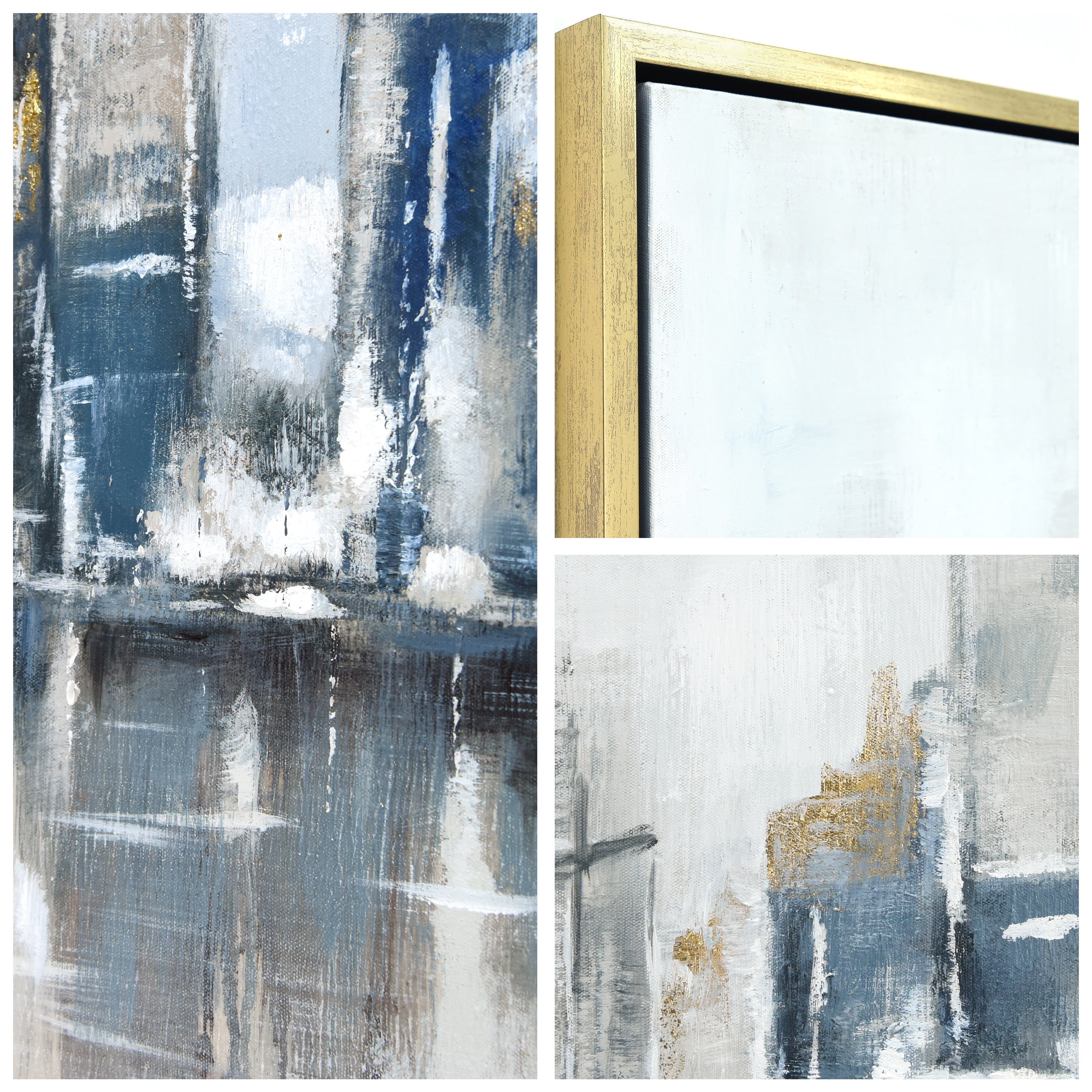 Empire Art Direct Winter Cityscape Textured Metallic Hand Painted Framed Wall Art, 36" x 36" x 1.5", Ready to hang