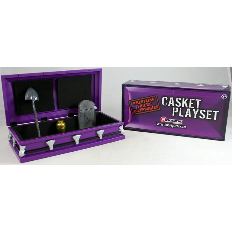 Casket Playsets - Ringside Collectibles Exclusive Wrestling Figure  Accessories for your Toy Wrestling Action Figures! Includes one Casket w/  Split Lid, 1 Urn, 1 Shovel & 1 Three-Piece Breakable Tombstone!