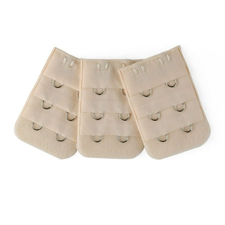 Allegra K Women s Underwear Replacement Bra Extender Strap Adapter Pale Apricot-1 3 Rows 2 Hooks 3 Pcs