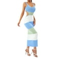 thumbnail image 4 of Sunisery Women Hollow Out Backless Maxi Dress Knitted Spaghetti Strap Bandage Long Dresses Low Cut Bodycon Party Dress, 4 of 6