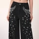 thumbnail image 3 of Pantalones vaqueros de mujer con diamantes de imitación, cintura alta, rectos, de pierna ancha, elásticos y brillantes., 3 of 6