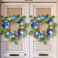 thumbnail image 6 of Ouuluon 4th of July Patriotic Simulation Wreath, Red White and Blue Door Hanging Decor for Independence Day Memorial Day Labor Day Indoor Outdoor, 6 of 7