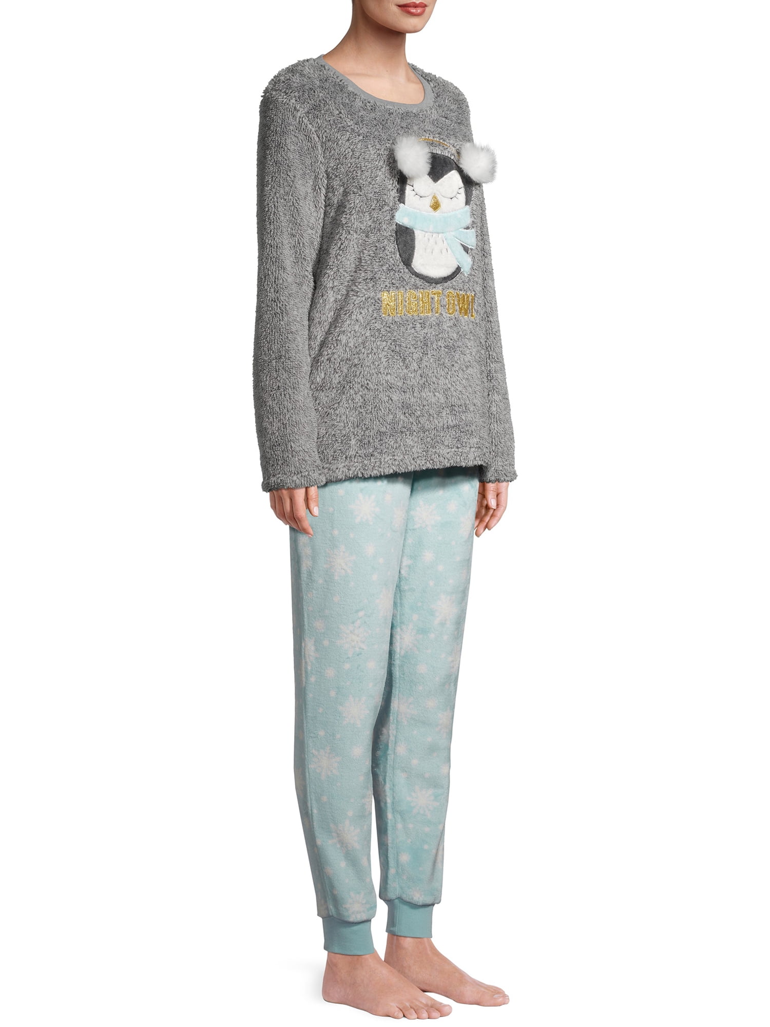 Secret Treasures Women's and Women's Plus Plush Winter Owl Twosies Set