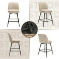 thumbnail image 4 of TEWLOSS 28" Bar Stools Set of 2 Swivel Barstools Faux Leather Kitchen Chairs, Cream, 4 of 10