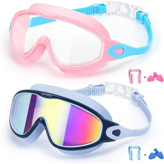 EverSport 2 Pack Kids Swimming Goggles, Anti-fog Swim Goggles for Toddler Girls Boys 3-15