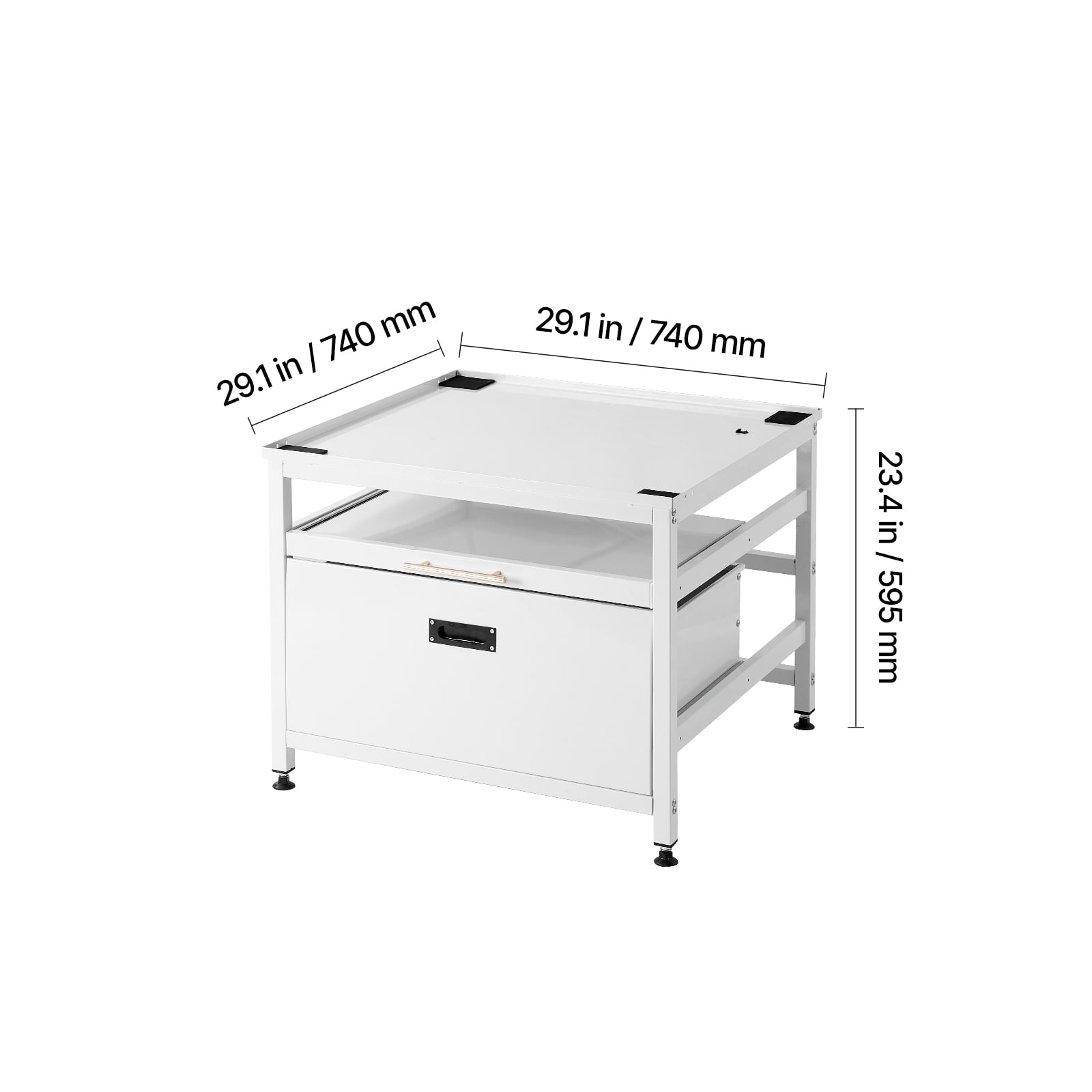 KFFKFF Laundry Pedestal, 23-inch Height, 29 x 29-inch Stand for Washer and Dryer with Pull-out Tray and Storage, 700 lbs Capacity, Non-Slip Feet, Universal Fit, White
