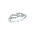 thumbnail image 1 of Solid 10k White Gold Round Diamond Crossover Band Engagement Wedding Anniversary Ring 1/4 Ct. - Size 8, 1 of 2