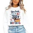 thumbnail image 6 of 4th of July Hotdog Sweatshirt Funny Dachshund Patriotic USA Crewneck for Women Men Kids Family White Sweatshirt Adult Small, 6 of 7
