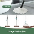 thumbnail image 5 of Eyliden Cotton Twist Mop for Floor Cleaning with 2 Reusable Heads, 57.5 inch Silver Long Handle, White Color, 5 of 6