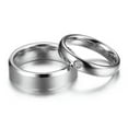 thumbnail image 2 of 4mm/6mm Silver Titanium Steel Wedding Bands Men Women's Couple Cz Ring Size 5-13, 2 of 7