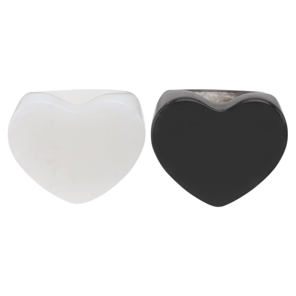 Accesorio de dedos de anillo retro simple de 2pcs para decoración (negro, blanco)