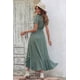 thumbnail image 2 of Vestido PRETTYGARDEN Maxi Cruzado Floral Verde Oscuro XXL, 2 of 8