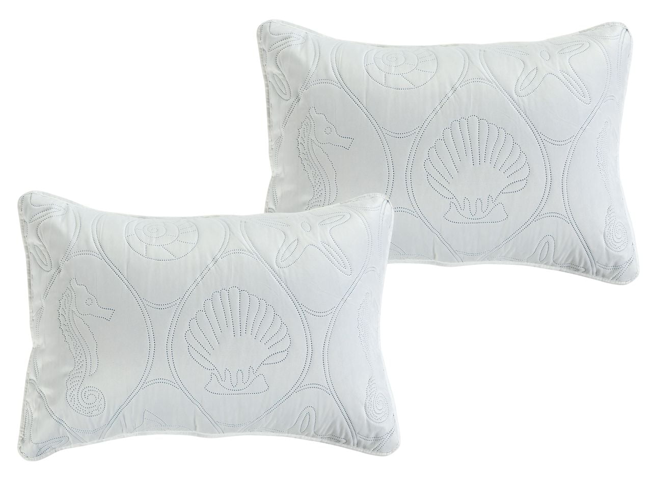 Legacy Decor Beachy 3-Piece Reversible All-Season Bedspread Queen Size - Blue