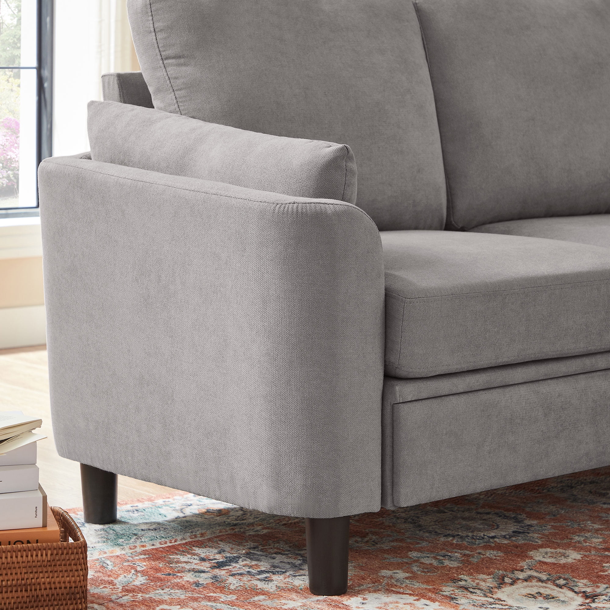Soscana Small Sofa Couch Loveseat, 2 Seater Sofa for Living Room Apartment Bedroom Studio Office Small Space,Light Gray